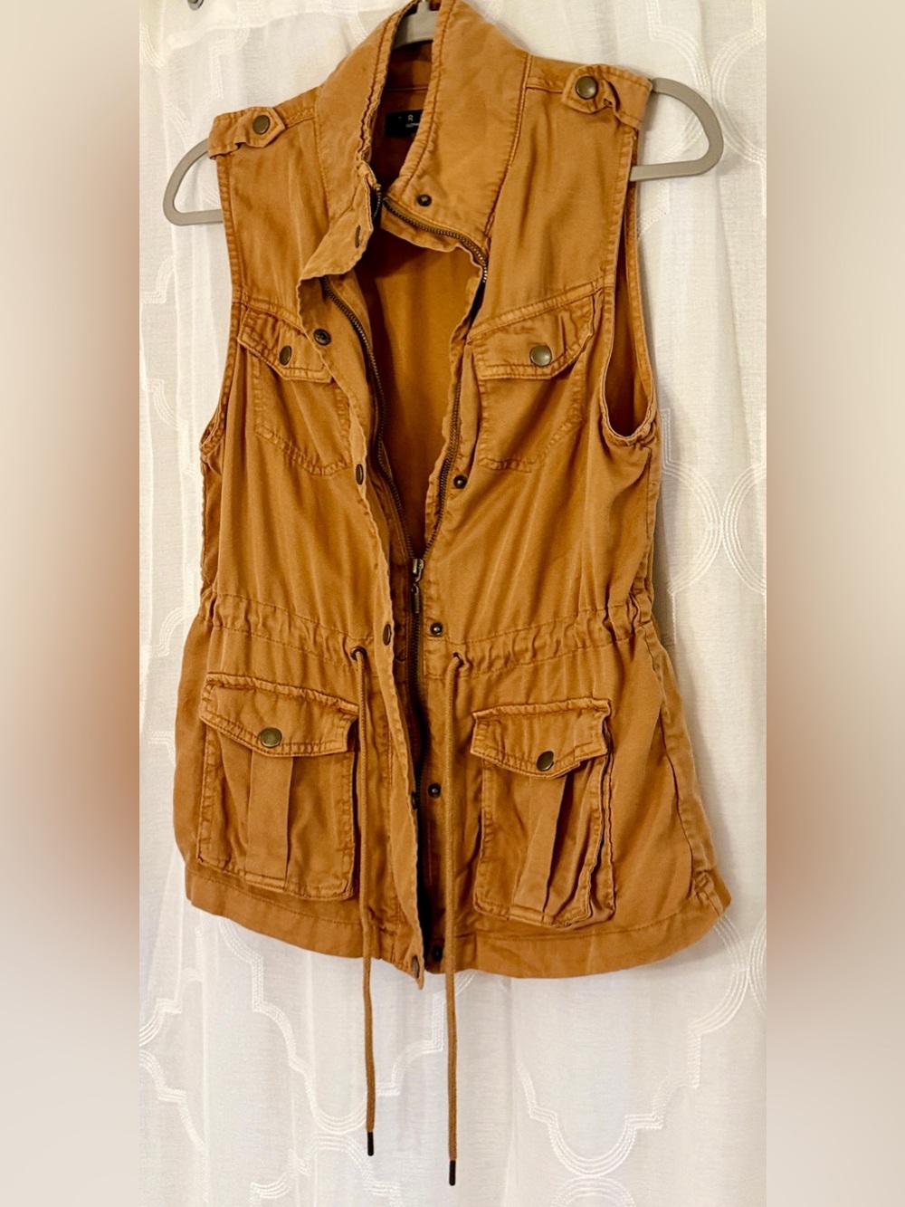 Trixxi Utility Cargo Vest Size Medium Camel Safari Military Style - Picture 5 of 10